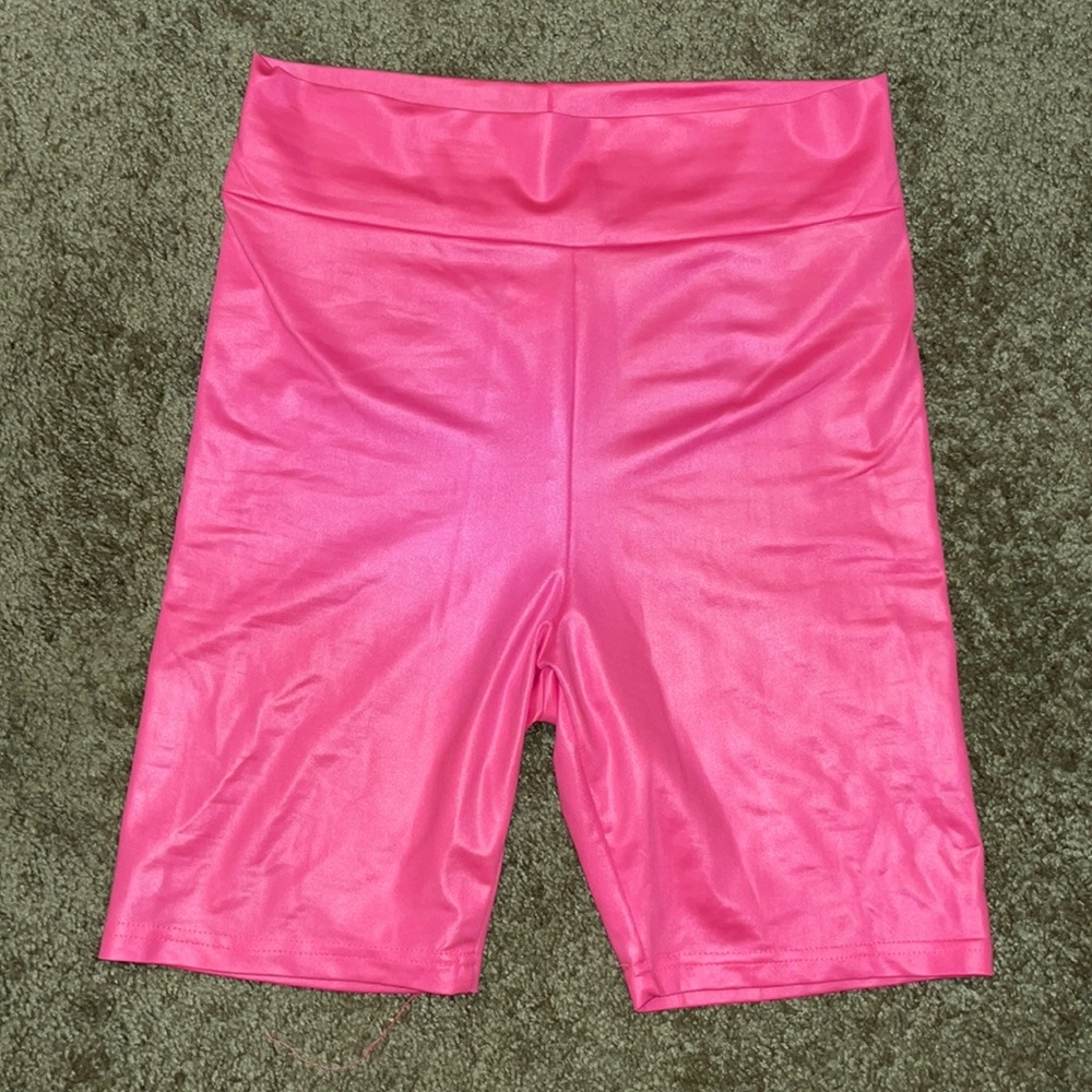Crazy Train Hot Pink Biker Shorts - Size Medium